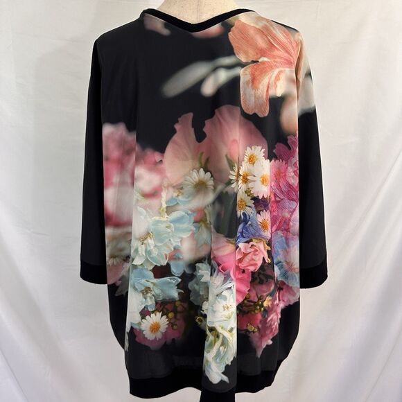 Ted Baker London Lovinia Black Floral Open Cardigan Size L/XL Womens - Picture 5 of 8